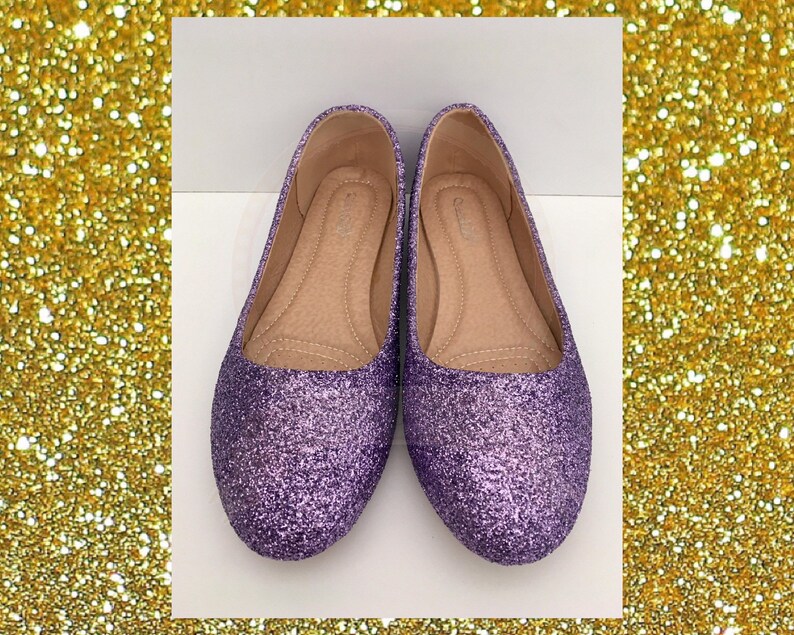 purple sparkly flats