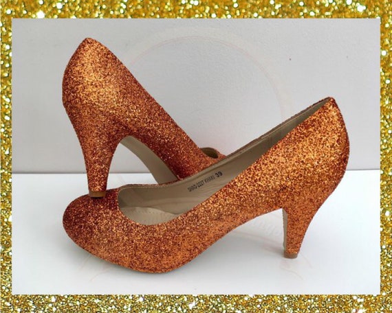 bronze glitter shoes