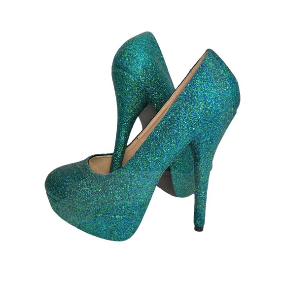Nelly Bernal New Design IN Stock NOW Draco Multi Strap High Heels Shoes Teal  | Totally Wicked Footwear