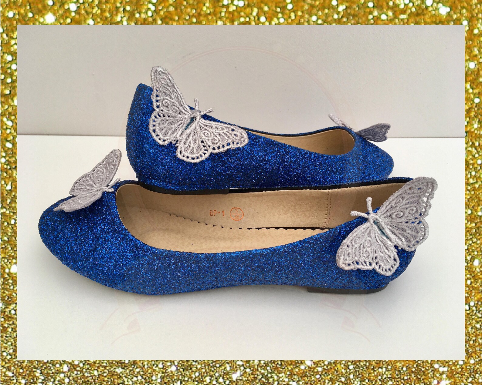Blue Butterfly Shoes Butterfly Bridal Shoes Blue Ballet Etsy