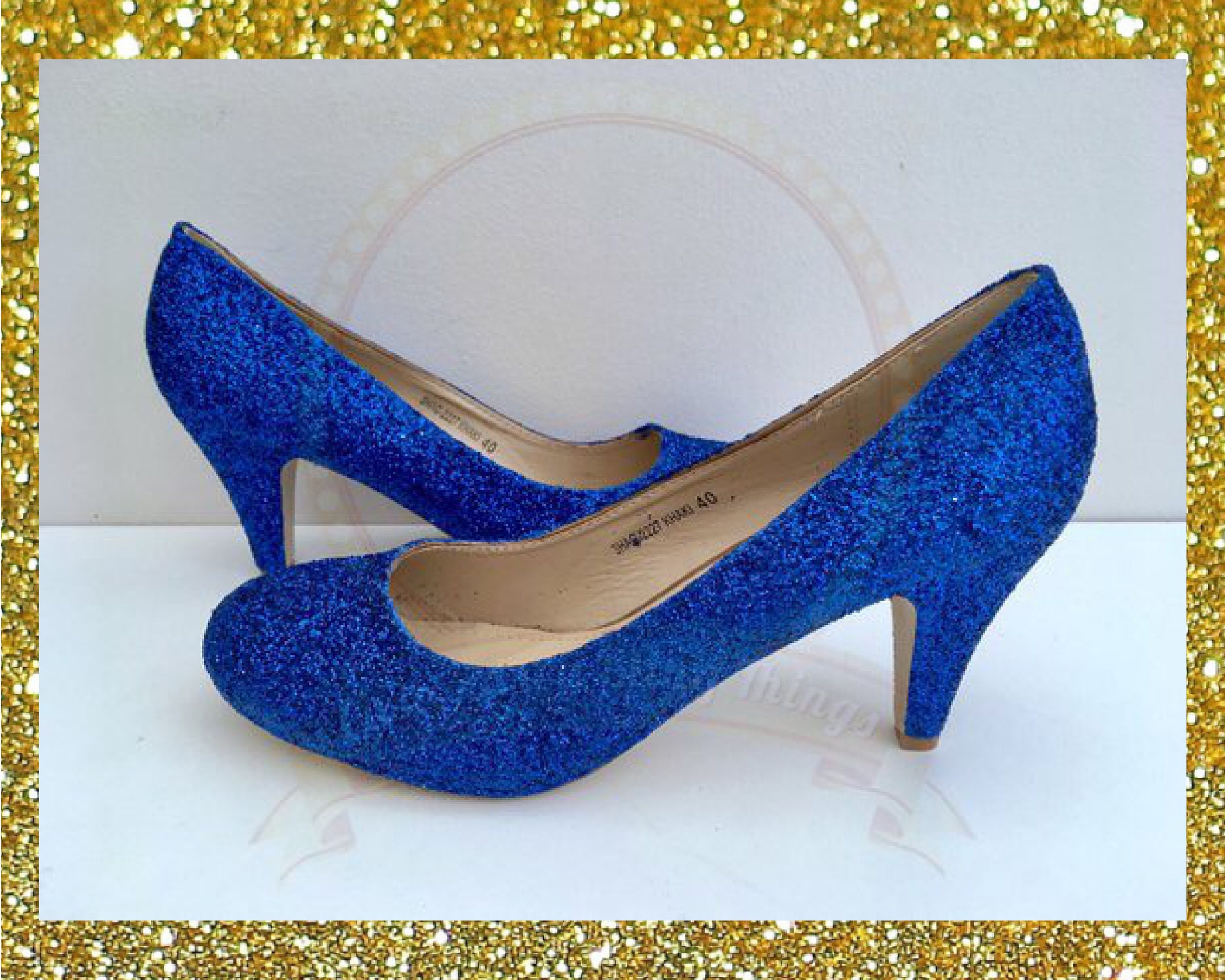 Royal Blue Glitter Heels Glitter Heels Blue Royal Blue | Etsy UK