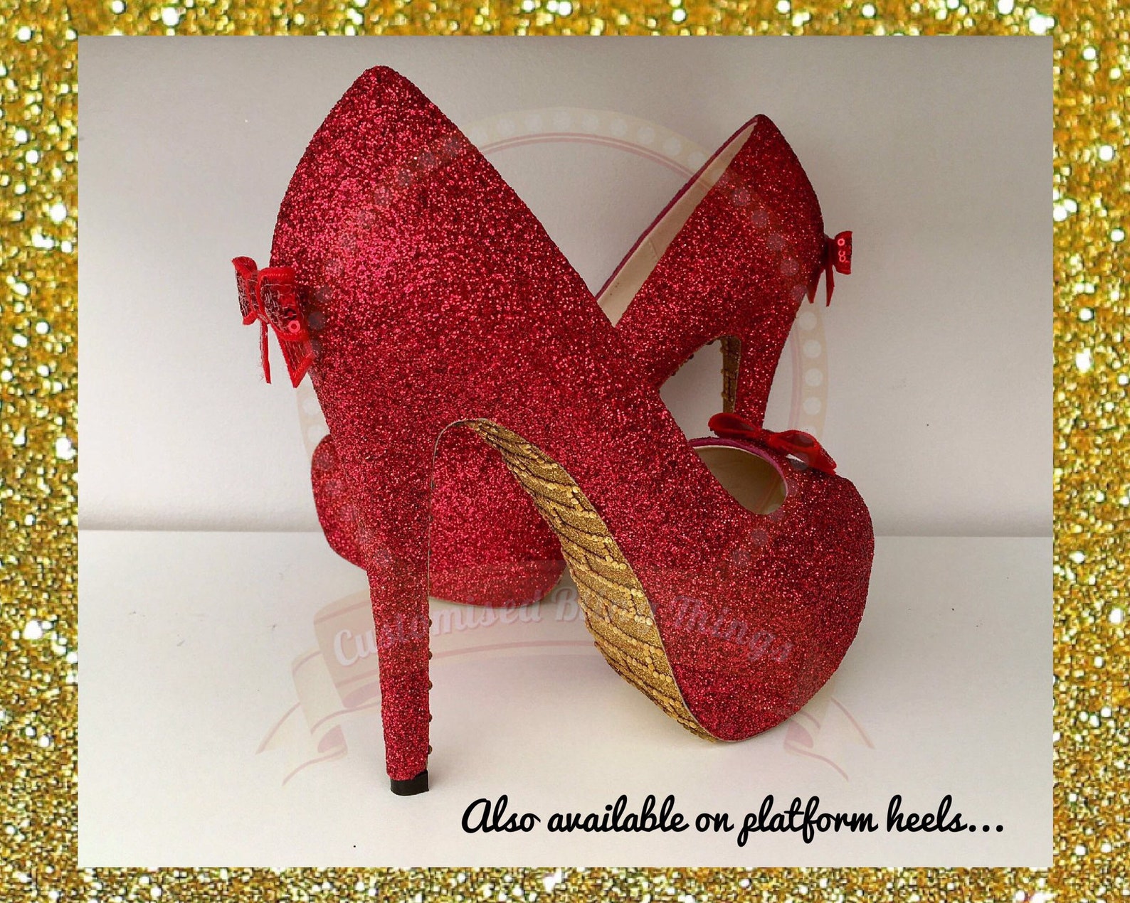 Ruby Slipper Shoes Red Glitter Shoes Ruby Red Shoes Wizard Etsy UK