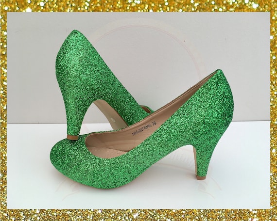Netto Toevallig sarcoom Green Glitter Heels Grass Green Heels Bright Green Shoes - Etsy