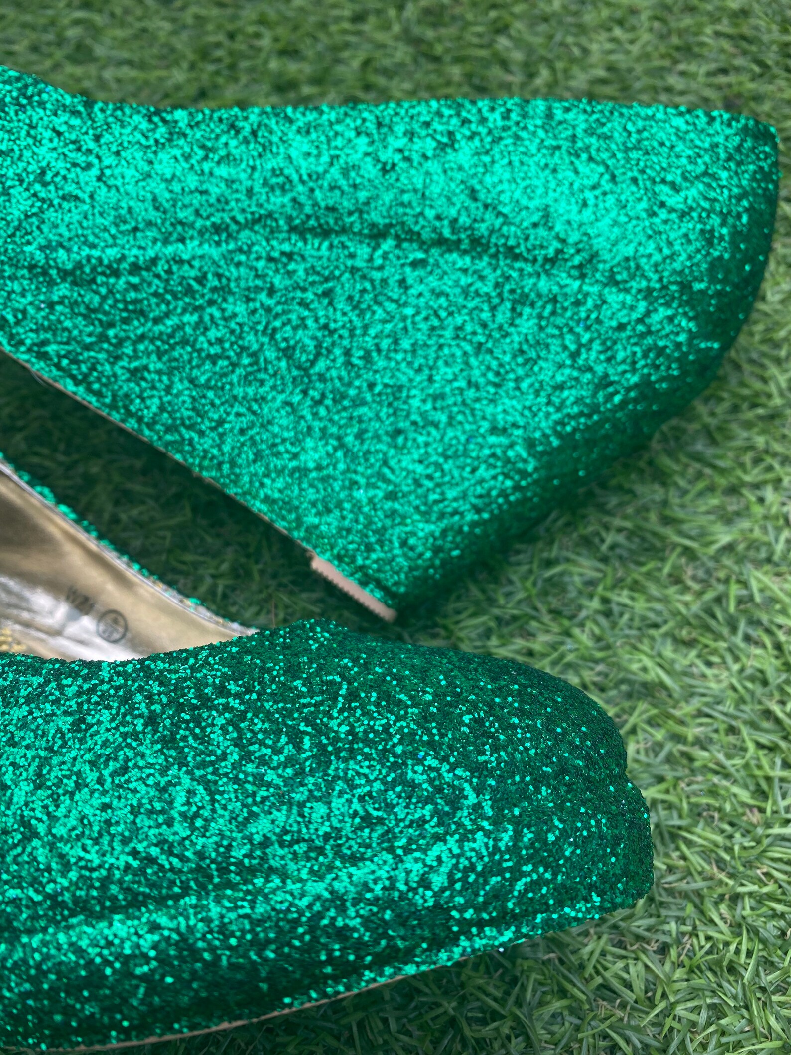 Green Glitter Wedges Emerald Green Shoes Custom Glitter Etsy
