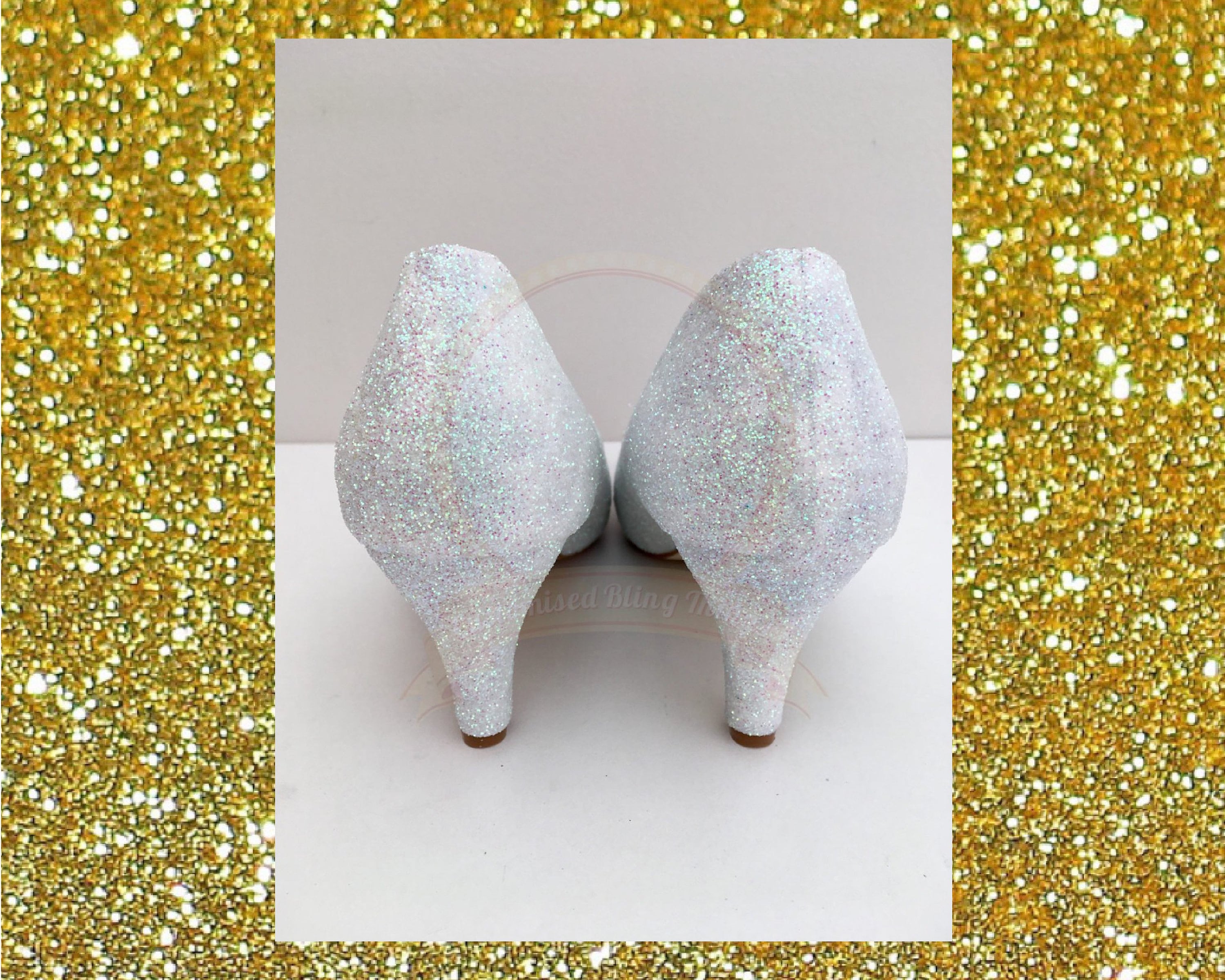 White Wedding Heels, White Glitter Heels, Wedding Shoes for Bride ...