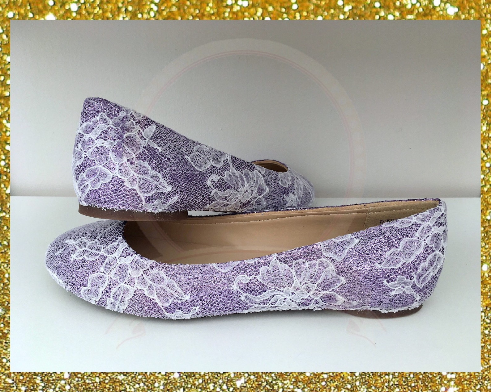 lace wedding shoes, flat wedding shoes, lilac wedding shoes, lace flat shoes, custom wedding shoes, glitter shoes, ballet flats,