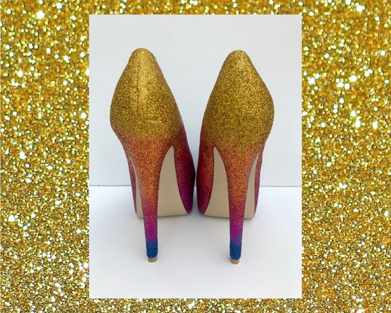 Autumn Glitter Ombre Heels Ombre Glitter Shoes Pink Purple Etsy