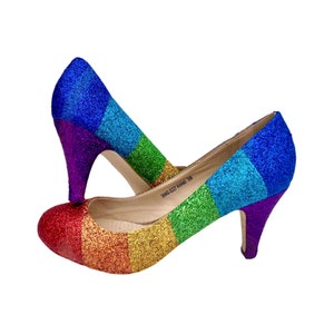 Rainbow Glitter Heels, Pride Glitter Heels, Rainbow Wedding