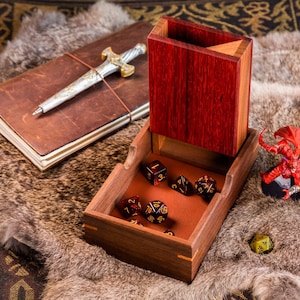 Handmade hardwood dice rolling tower