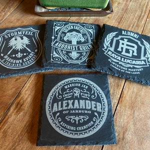 Natural slate coasters: Elden Ring