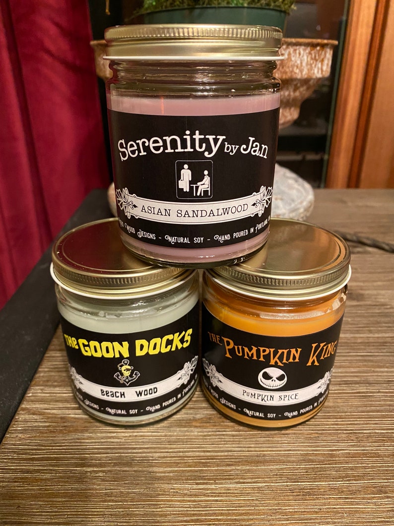 plus other fandoms. Lord of the Rings themed scented soy candle