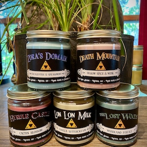 Legend of Zelda themed scented soy candle - plus other fandoms | geeky, nerdy, gaming, pop culture