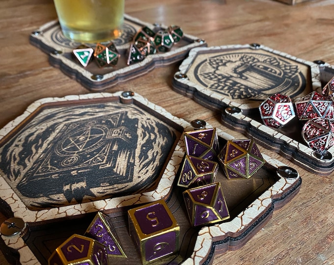 D&D Dice tray and drink coaster | tabletop rpg dice coaster