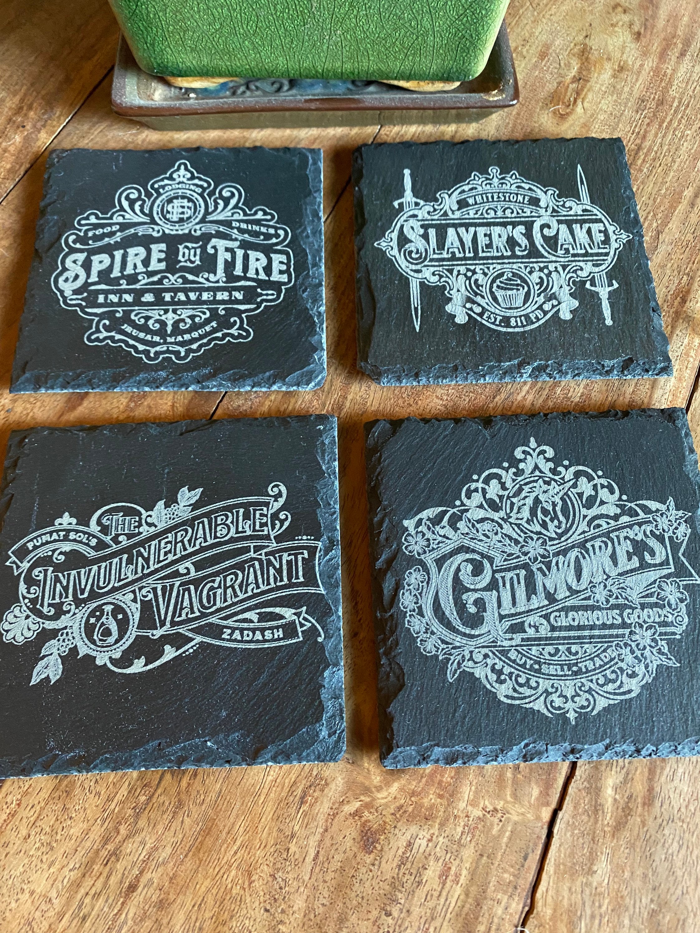 Natural slate coasters: Critical Role