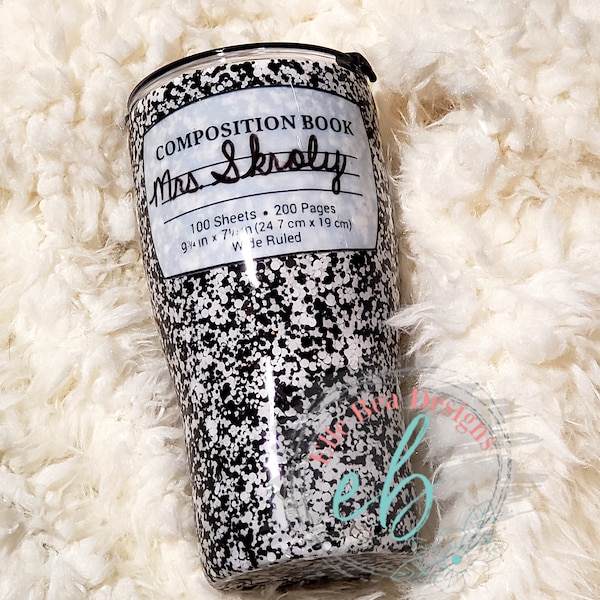 Composition Book Tumbler Etsy