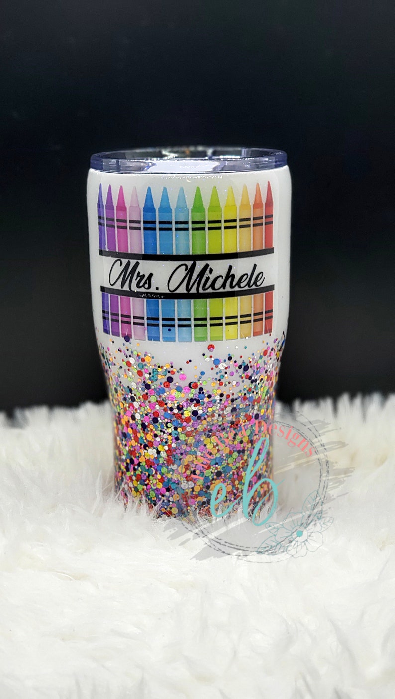 Crayon Teacher Tumbler image 0