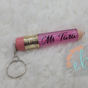 Custom Glitter Pencil Keychain