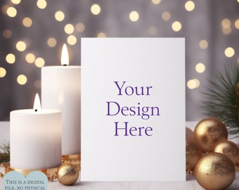 Christmas Card mockup, Portrait Card Mockup, Holiday Card Mockup, Mockup Holiday card, Christmas Greeting Cards, Mockups, 5 x 7 inches