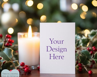 Christmas Card mockup, Portrait Card Mockup, Holiday Card Mockup, Mockup Holiday card, Christmas Greeting Cards, Mockups, 5 x 7 inches