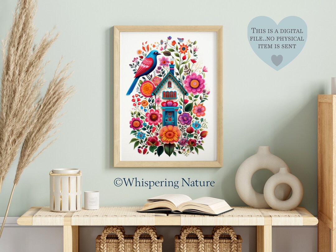 Folk Art Floral Colourful Downloadable Digital Print, Print at Home ...