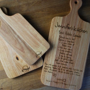Aangepaste handgeschreven recept snijplank | Hout gegraveerd | Gepersonaliseerde Moederdag Cadeau | Handgeschreven recept | Familie recept | Oma Cadeau