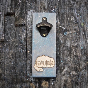 Burg Magnetic Bottle Opener | Wall Mounted Bottle Opener | St. Petersburg Florida | St. Pete Florida | Man Cave Local Home Decor | The Burg