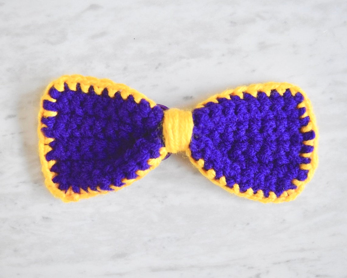 Handmade Crochet Knit Dog Collar Bow Tie Puppy Dog Boy Custom Accessory