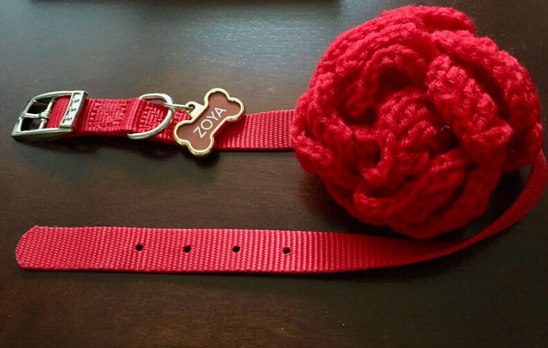 Valentine's Handmade Crochet Knit Dog Collar Rose Flower Puppy Dog Girl Floral Accessory Wedding Party Special Occassion image 5