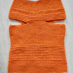 Handmade Crochet Pembroke Welsh Corgi Sweater UT Austin Longhorns American Football, Dog Clothing, Knit Dog Coat image 3