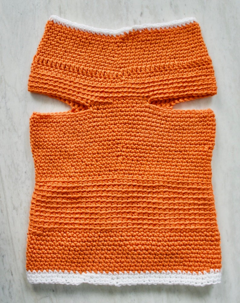 Handmade Crochet Pembroke Welsh Corgi Sweater UT Austin Longhorns American Football, Dog Clothing, Knit Dog Coat image 3