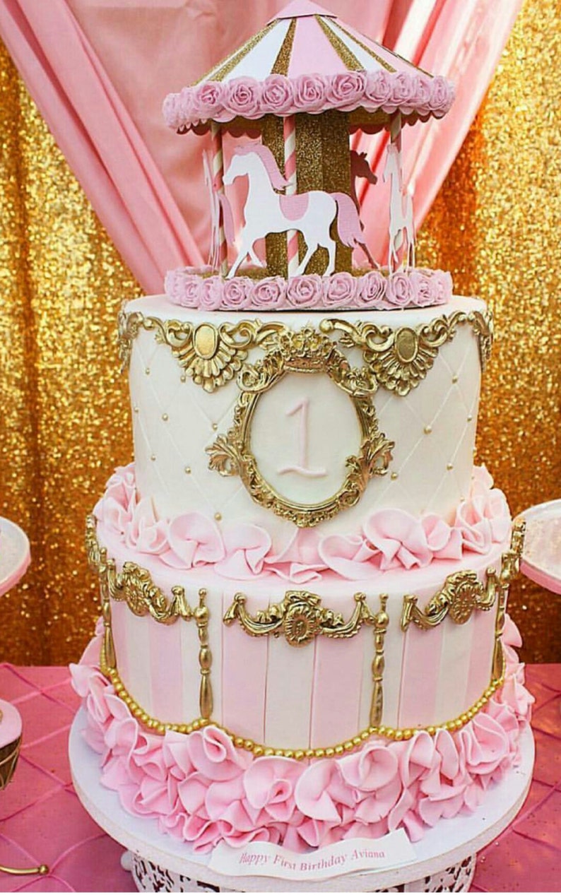 3D Carousel Cake Topper or Centerpiece Etsy