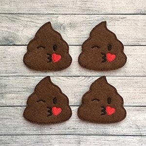 4 poop blowing kiss felties 2&quot;