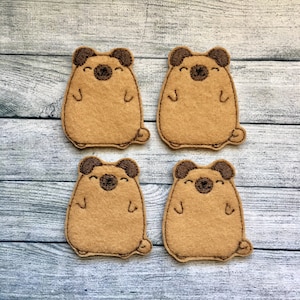 4 chubby pug puppy felties 2&quot;