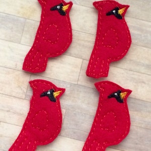 4 felt cardinals 2&quot;