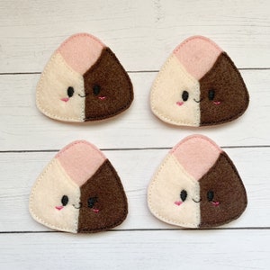 4 kawaii tricolor Polvoron felties multiple sizes available