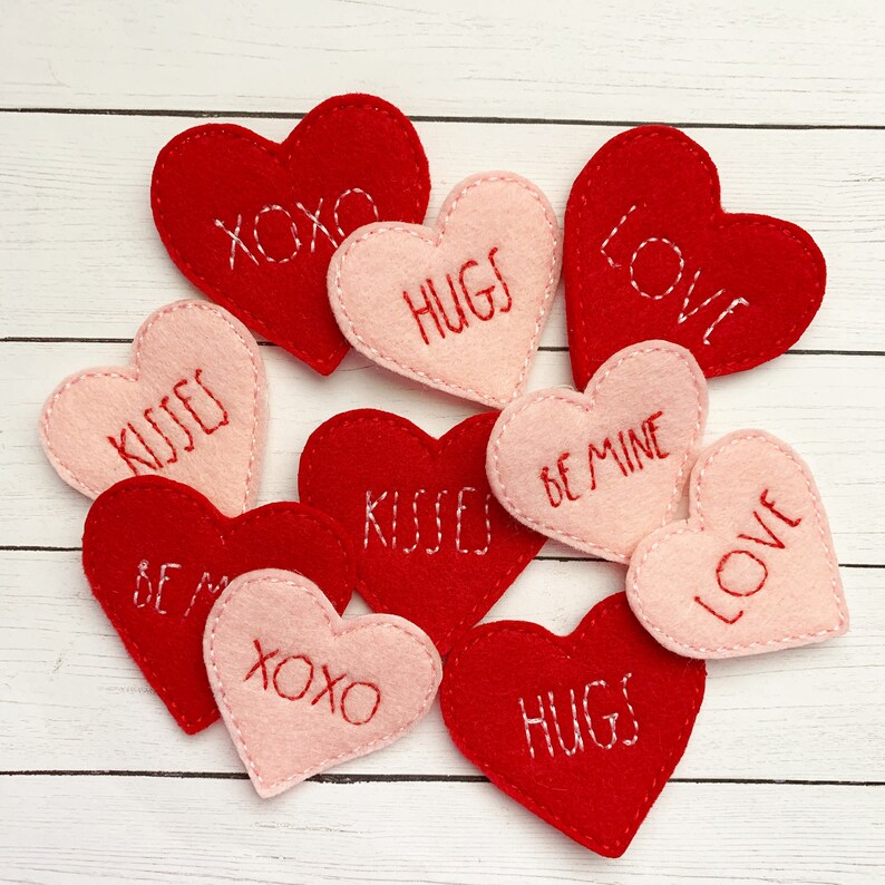 4 hugs heart felties multiple sizes available