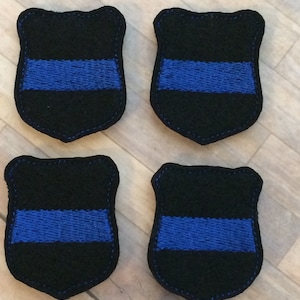 4 police badge support felties 1.75"