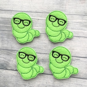 4  nerdy book worm felties 2&quot;