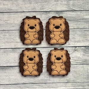 4 hedgehog felties 2"