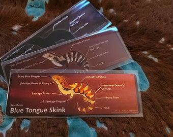 Metal Aluminum Bookmarks, Anatomy of a Blue Tongue Skink