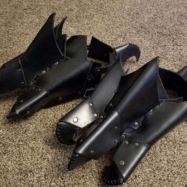 Leather DRAGON Feet, Armor Shoe Spats