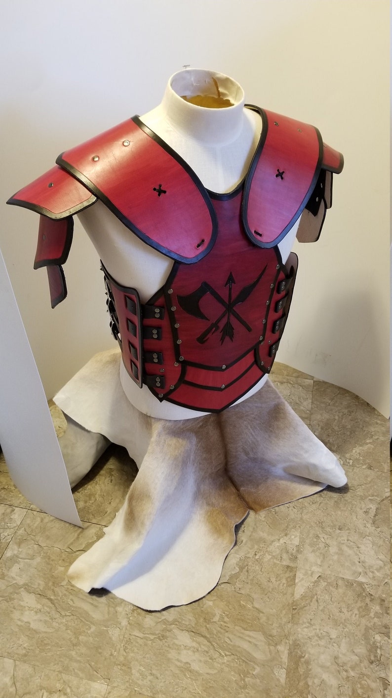 Leather Torso Body Armor Shield Diamond LARP Warrior Etsy