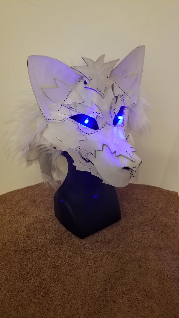 IN STOCK Articulate Leather Wolf Mask Furry Head Moving Jaw With Glowing  Eyes 