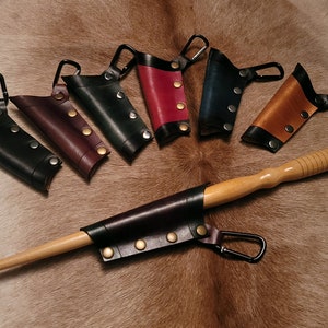 Small Pointed Leather Wand Holster Sheath WITH CLIP and new colors