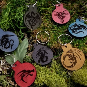 Various Leather Keychains, Dragon Collection