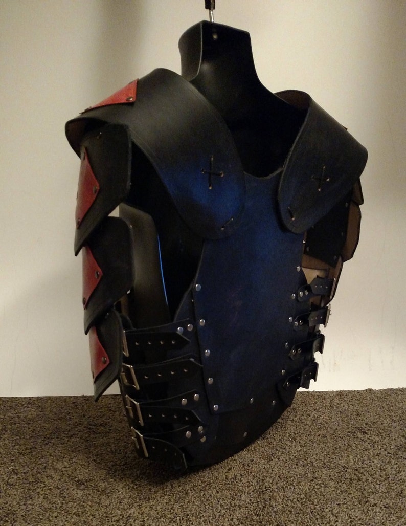 Leather Torso Body Armor Shield Diamond LARP Warrior | Etsy