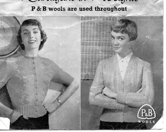 Vintage womens cardigan knitting pattern pdf ladies jackets 34-38 inch 2ply / 3ply / 4ply / DK womens knitting pattern PDF Instant Download