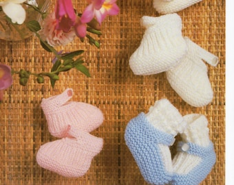 Baby Booties & Shoes Knitting Pattern, Newborn-6 months (PDF Download)
