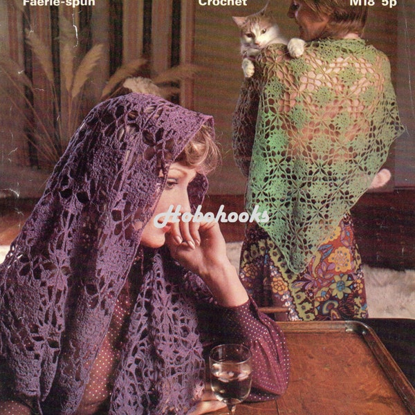 womens crochet shawl Crochet Pattern PDF ladies mantilla - 2 Ply -  crochet pattern - pdf instant download