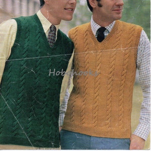 Mens cable knit vest on sale